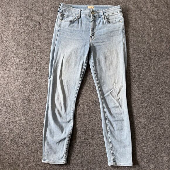 Mother The Looker Crop Jeans Swimming Pool Sunday Skinny Size 29 Blue Jeans - Picture 1 of 10